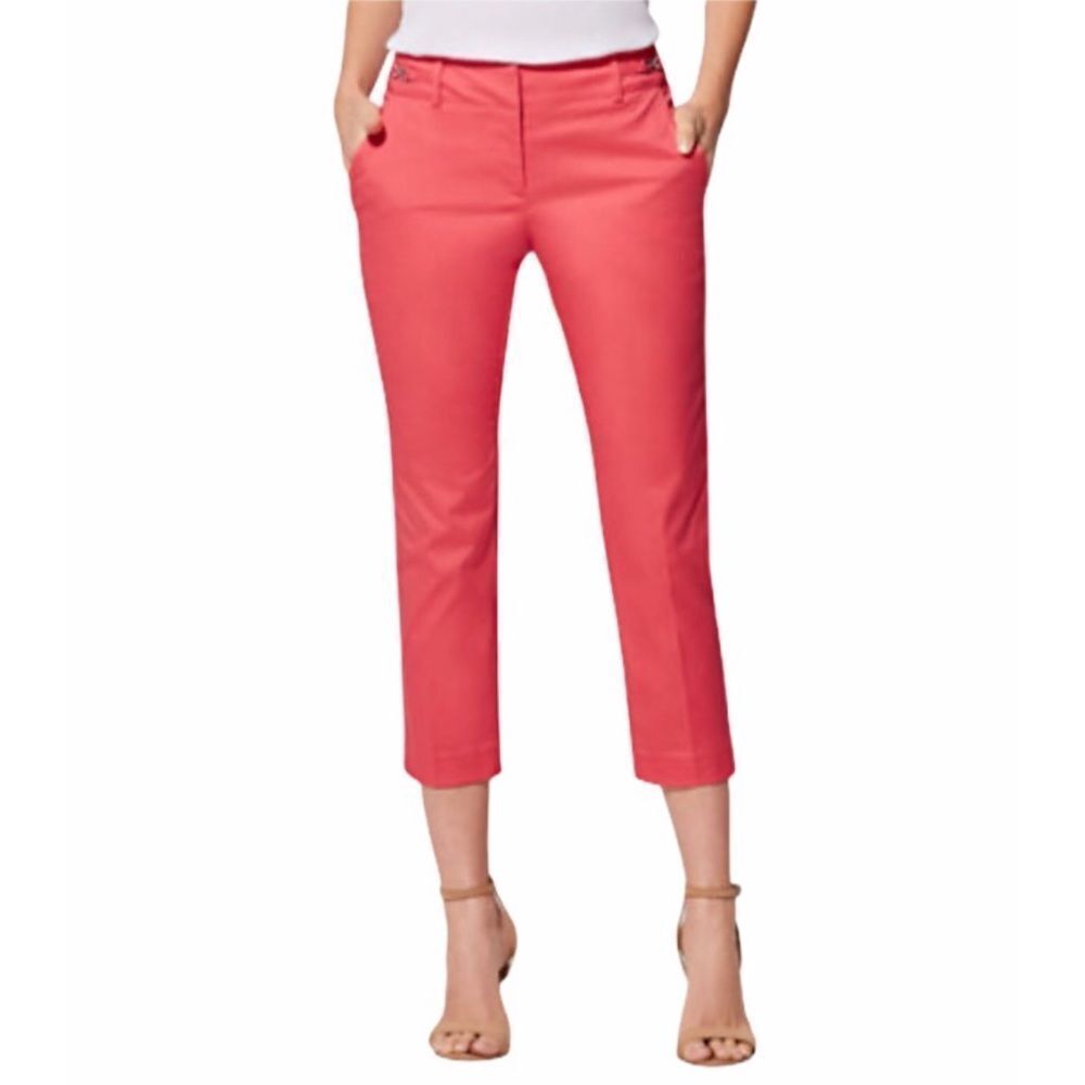 New York & Company Straight Leg Cropped Pants Salmon Pink Women’s US Size 4